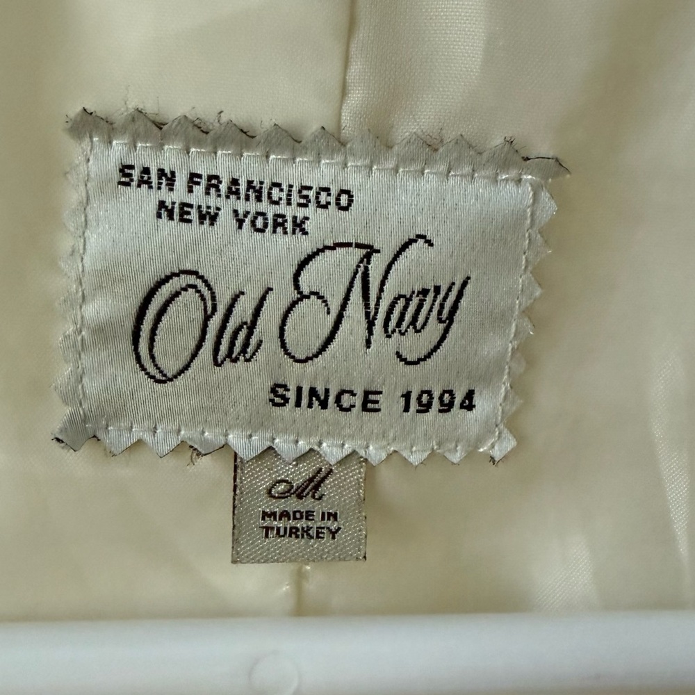 Y2K Classic Old Navy Fully Lined Cream Peacoat Italian Wool Blend - Picture 12 of 15
